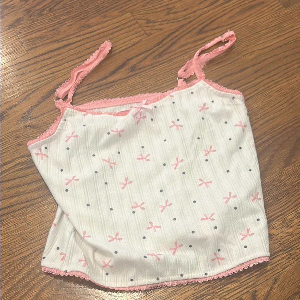 Edikted Pink and White Kids Tank Top